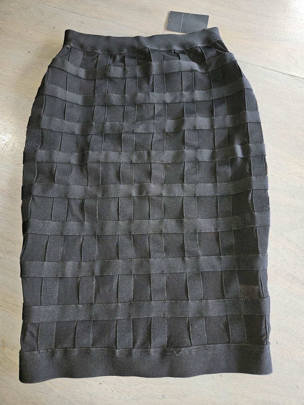 Black Body Con Midi Skirt